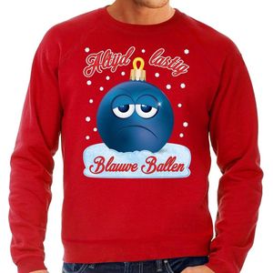 Foute Kerst trui / sweater - Altijd lastig blauwe ballen / blue balls - rood voor heren - kerstkleding / kerst outfit L