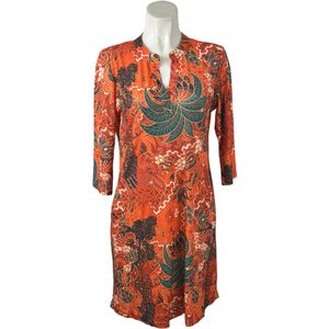 Angelle Milan - Oranje jurk voor Dames - Travelstof - Ademend - Kreukherstellend - Duurzaam - in 5 maten!