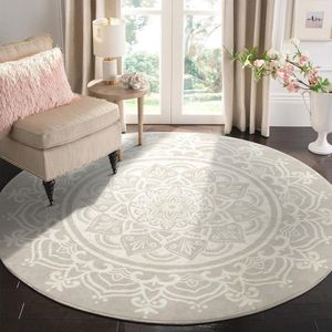 Rond Vloerkleed 150 cm - Zacht Pluizig Antislip Mandala Tapijt voor Woonkamer en Slaapkamer