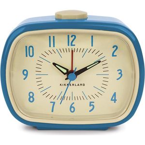 Kikkerland Retro Wekker - Classic Alarm Clock - Vintage - Slaapkamer accessoire - Blauw