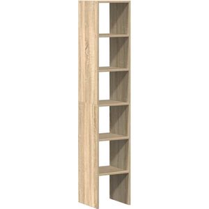 vidaXL - Boekenkasten - 2 - st - 30x30x80 - cm - bewerkt - hout - sonoma - eiken