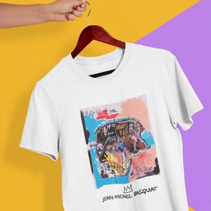 Untitled T-shirt Jean Michel Basquiat Inspired Logo Zwart T-shirt - Slim fit T-shirt met ronde hals en korte mouwen, Size:XXL