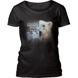 Ladies T-shirt Protect Polar Bear Black XL