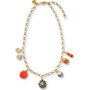 Maza bedelketting met oranje kralen