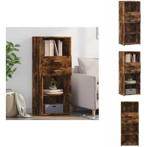 vidaXL Hoge Kast - Hoge Kasten - Hoog Dressoir - Hoge Kast Woonkamer - Hoge kast 50x42,5x124 cm bewerkt hout gerookt eikenkleurig