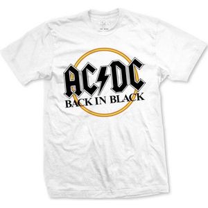 AC/DC - Back In Black Heren T-shirt - M - Wit