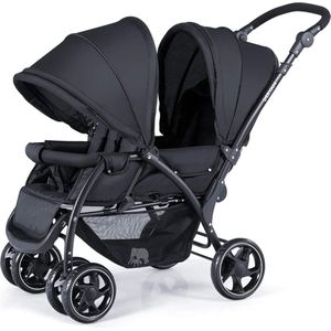 DERYAN® Duo Kinderwagen - Kinderwagen - Kinderwagens - Buggy - Duo Buggy - Buggy's - Wandelwagen - Plooibuggy - Geschikt Voor 2 Kinderen - Zwart