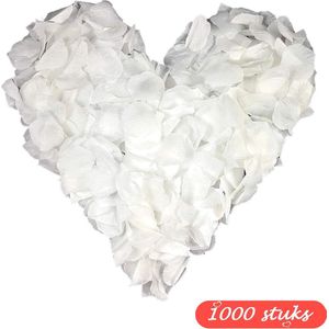 Rozen bladeren wit 1000 stuks | Witte roos blaadjes | gekleurde nep bladeren | kleur blad wit | rozenblaadjes kunstbladeren | kunstmatige decoratie | white rose roses flower