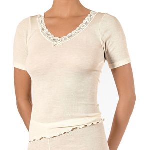 Nina von C dames wollen T-shirt met kant - 46 - Champagne