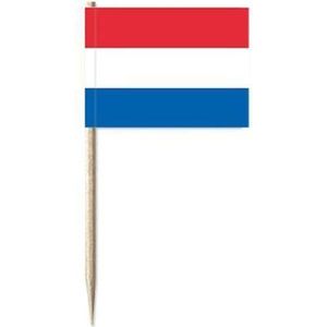 Cocktailprikkers vlag Nederland 200x stuks - vlaggetjes Holland