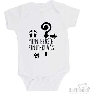 100% katoenen Romper ""Mijn eerste Sinterklaas"" Unisex Katoen Wit/zwart Maat 62/68