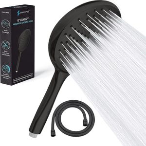 Hogedrukhanddouche met slang - Multifunctionele douchekop - Regendouche met extra lange slang - Eenvoudige installatie zonder gereedschap - Brede douchekop - Grote handdouche met slang