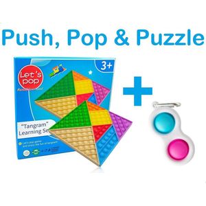 Tangram Puzzel Pop It 7 delig - Inclusief Simple Dimple - Fidget Toys