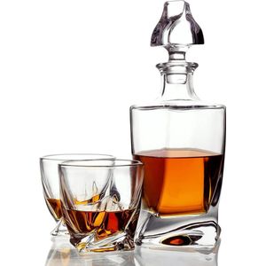 Elegante Glazen Decanteerfles 800 ml met Glazen Stopper - Perfect voor Whisky, Wijn en Likeur