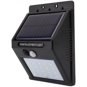 4 x 20 LED Buitenlampen - Met bewegingssensor - Solar Zonne-energie Panelen