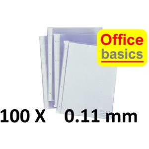 100 x showtas Office Basics - 4 gaats - 0,11mm extra stevig - PP - glad