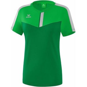 Erima Squad T-Shirt Dames Fern Green-Smaragd-Zilver Grijs Maat 40