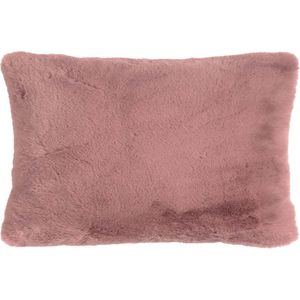 Dutch Decor ZAYA - Sierkussen 30x50 cm - bontlook - effen kleur - Pale Mauve - roze - Inclusief binnenkussen
