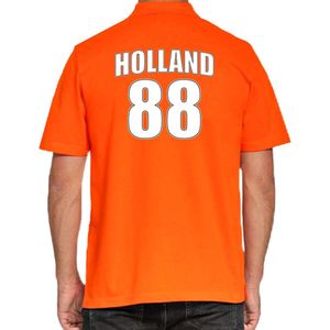 Oranje supporter poloshirt met rugnummer 88 - Holland / Nederland fan shirt voor heren S