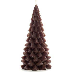 Rustik Lys Kerstboom Kaars - Coffee Bruin - 10x20cm - 42 branduren