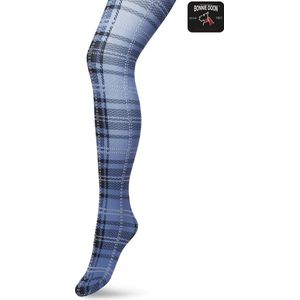 Bonnie Doon Dames Panty met Ruiten 40 Denier Donker Blauw maat S/M - Ruit Motief - Ruitjes Print - Uitstekende pasvorm - Gladde Naden - London Checks Tights - Heerlijk Comfortabel - Bering Sea - BP211910.131