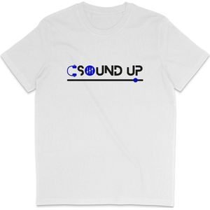 Heren en Dames T Shirt - Muziek - DJ Sound Up - Wit - XXL