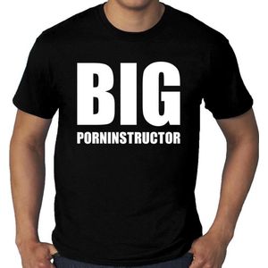 Big Porninstructor grote maten t-shirt zwart heren XXXL