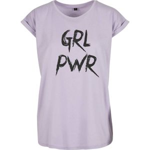 Mister Tee - GRL PWR Dames T-shirt - S - Paars