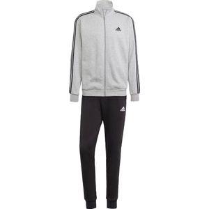 adidas Sportswear Basic 3-Stripes Fleece Trainingspak - Heren - Grijs- S