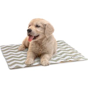 Navaris koelmat hond en kat - Honden koelmatras 40 x 50 cm tegen warmte - Gel koelkussen voor kleine tot middelgrote hondenrassen - Zigzagpatroon