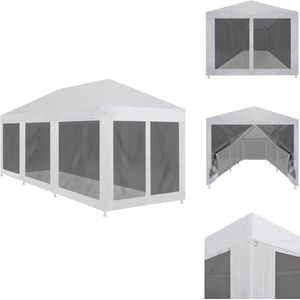 vidaXL Partytent - Partytenten - Feesttent - Feesttenten - Partytent met 8 mesh zijwanden 9x3 m