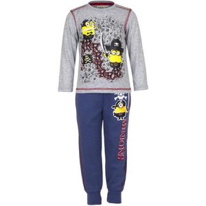 Minions Joggingpak / kledingset - 2-delig - Piraat - grijs/blauw - Maat 92/98 (3 jaar)