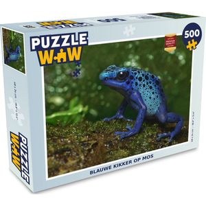 Puzzel Blauwe kikker op mos - Legpuzzel - Puzzel 500 stukjes