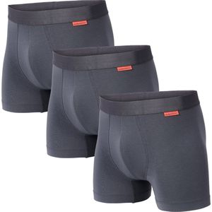 Undiemeister Boxershort multipack - Boxershort heren - Ondergoed - Gemaakt van Mellowood - Onderbroek mannen - Boxer briefs - Lava Rock (Grijs) - 3-pack - XL