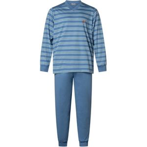 Gentlemen tricot heren pyjama - 4208 V-hals - M - Blauw.