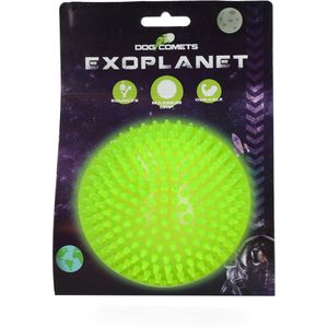 Dog Comets Exoplanet – 10.5 cm - Hondenspeeltje - Bal - Apporteer speelgoed – Egelbal - Water en Land - Gebitsverzorging - Met Piep - Groen – L