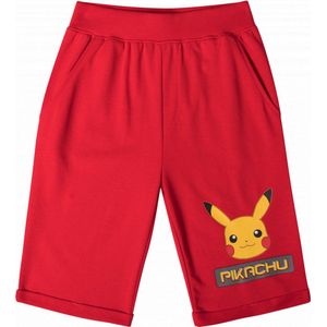 Pokemon jongens short / bermuda / korte broek met Pikachu opdruk, rood, maat 152