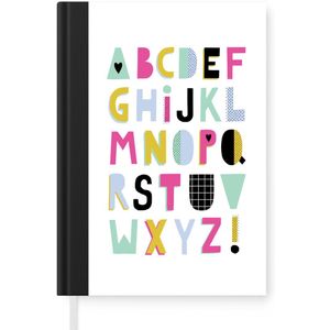 Notitieboek - Schrijfboek - Alfabet - Letters - Versiering - Notitieboekje klein - A5 formaat - Schrijfblok
