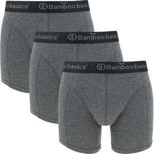 Comfortabel & Zijdezacht Bamboo Basics Rico - Bamboe Boxershorts Heren (Multipack 3 stuks) - Onderbroek - Ondergoed - Grijs - M