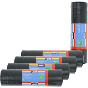 Vero Afvalzakken/vuilniszakken met trekband - 60x stuks - 60 liter - Extra sterke lekvrije trekbandzakken - Gerecycled plastic