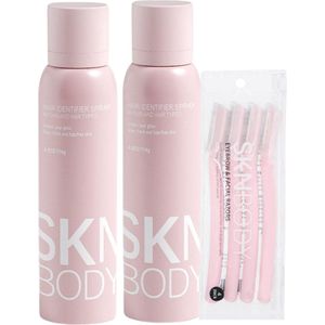 2 stuks SKNBODY Hair Identfier spray – Inclusief 4 hoogwaardige scheermesjes - ontharingsspray – scheerspray / scheerschuim - scheergel - huidverzorging vrouwen - haaridentificatie - scheermesjes - gladde-huid - gezichtshaar- verwijderaar