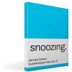 Snoozing - Kussenslopen - Set van 2 - Percale katoen - 60x70 cm - Turquoise