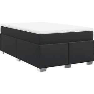 vidaXL - Boxspring - met - matras - kunstleer - zwart - 120x200 - cm