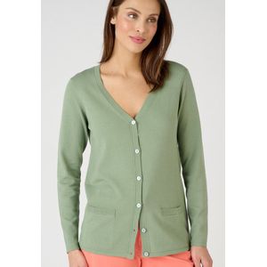 Damart - Cardigan met knopen, fijn tricot - - Groen - XS