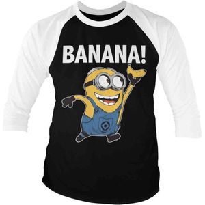 Minions Raglan top -XL- Banana! Zwart/Wit