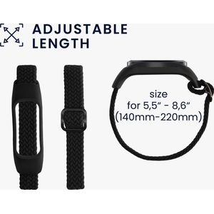 kwmobile Horlogebandjes geschikt voor Oppo Band Sport - 2 x Nylon Smartwatch bandje in zwart / blauw.