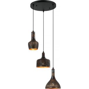 Freelight - Hanglamp Fueco 3 lichts Ø 35 cm bruin zwart