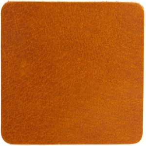 Xapron leren onderzetters vierkant - kleur Tan (bruin) - 4 stuks