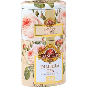 BASILUR English Rose & Dimbula 2 in 1 - Zwarte Losse Thee in Decoratief Blik, 100g