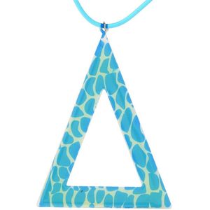 Behave Blauwe ketting met driehoek hanger en giraffe design